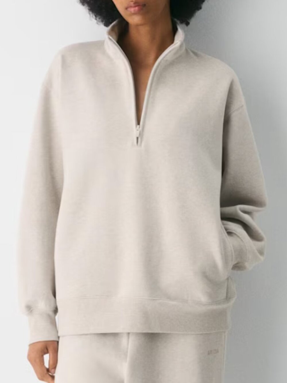 Aritzia TNA Cozy Sweatfleece Boyfriend 1/2 Zip - XS